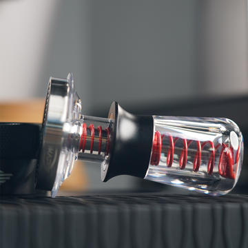Transparent Coffee Calibrated Tamper – top view | Lastaforest