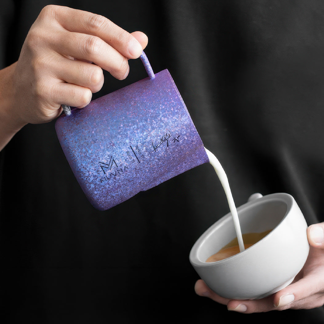 Aurora Crystal Titanium Latte Pitcher – view 10 | Lastaforest