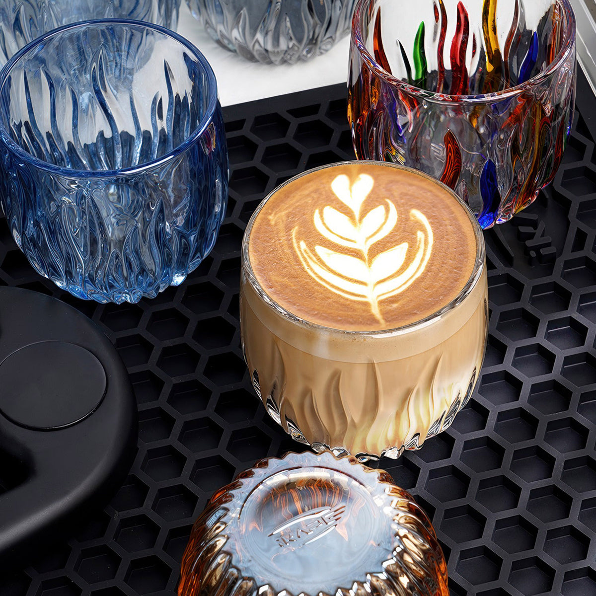 Flame Crystal Cut Glass Coffee Cup – view 5 | Lastaforest