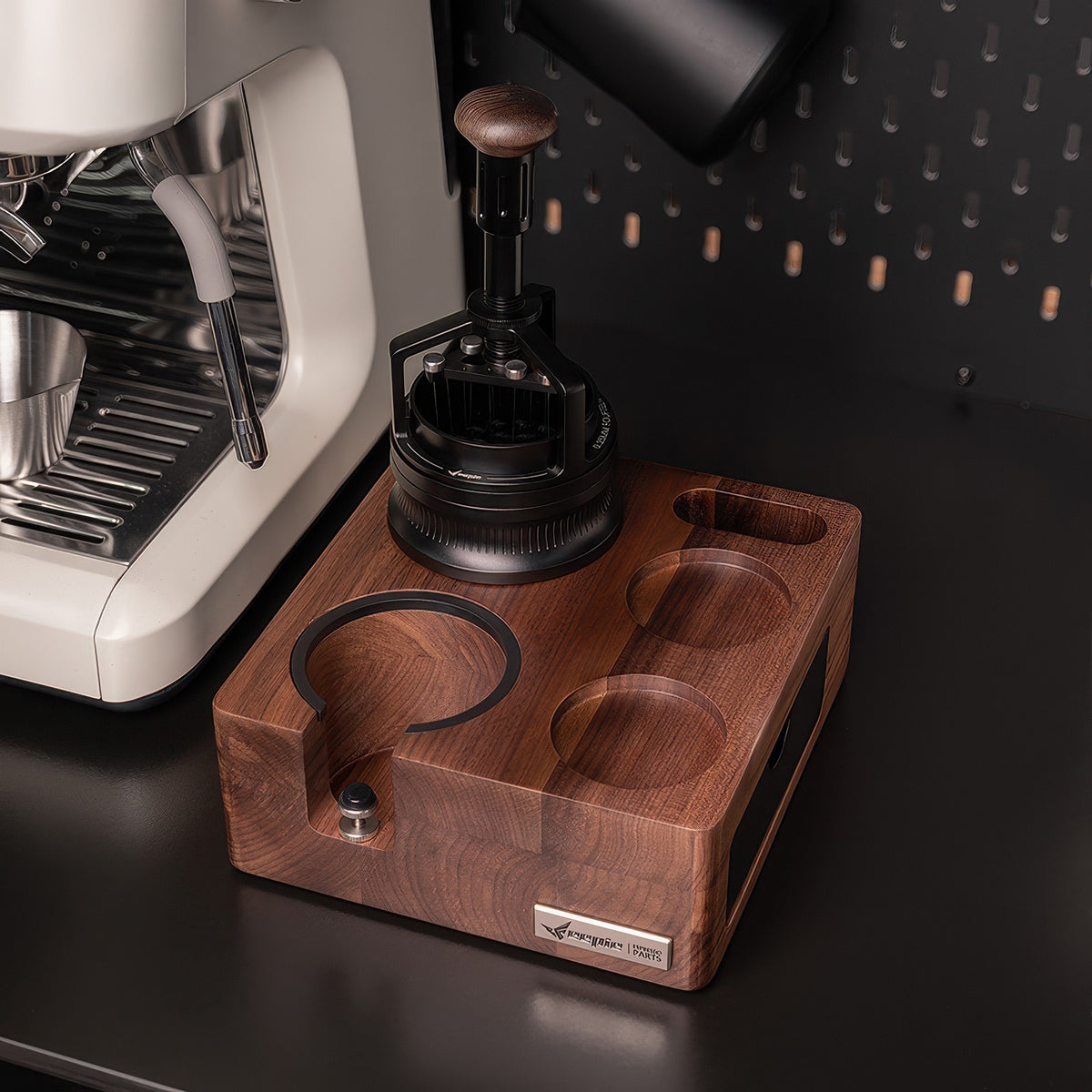 Walnut Wood Coffee Tamping Station – view 9 | Lastaforest