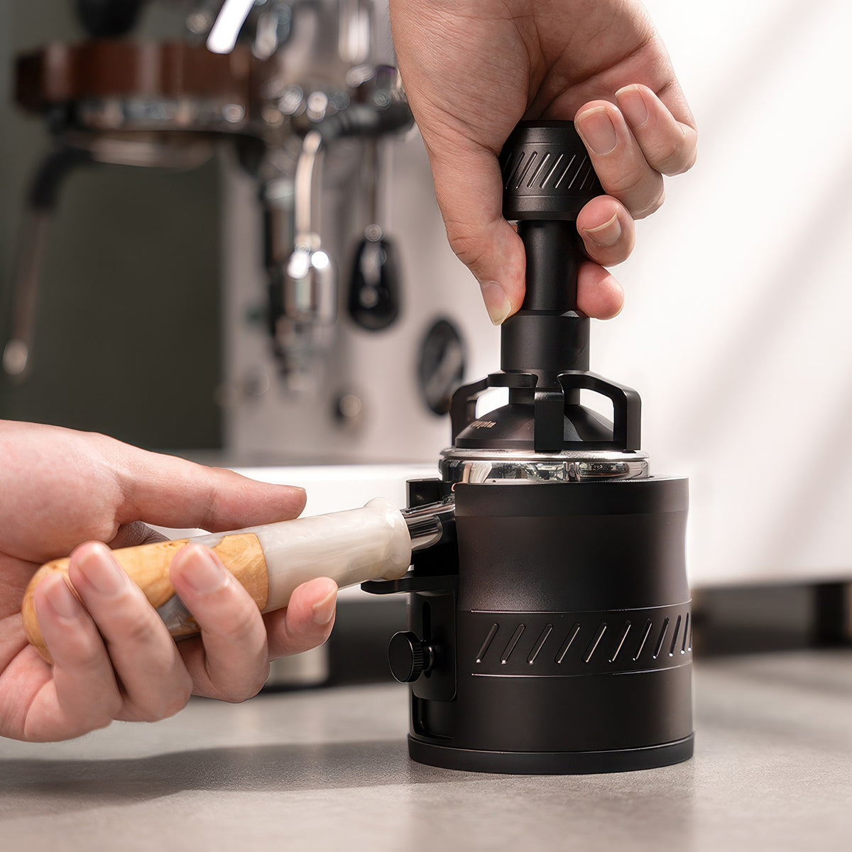 Multi-Function Portafilter Tamping Holder – side view | Lastaforest