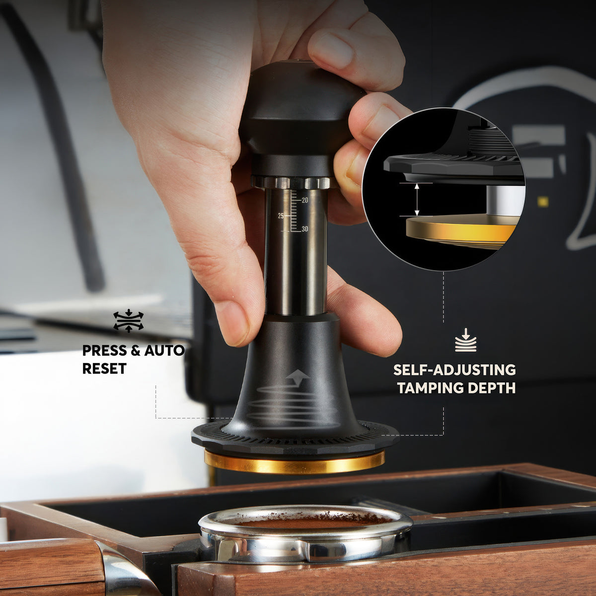 Titanium Spring-Loaded Espresso Tamper – view 8 | Lastaforest