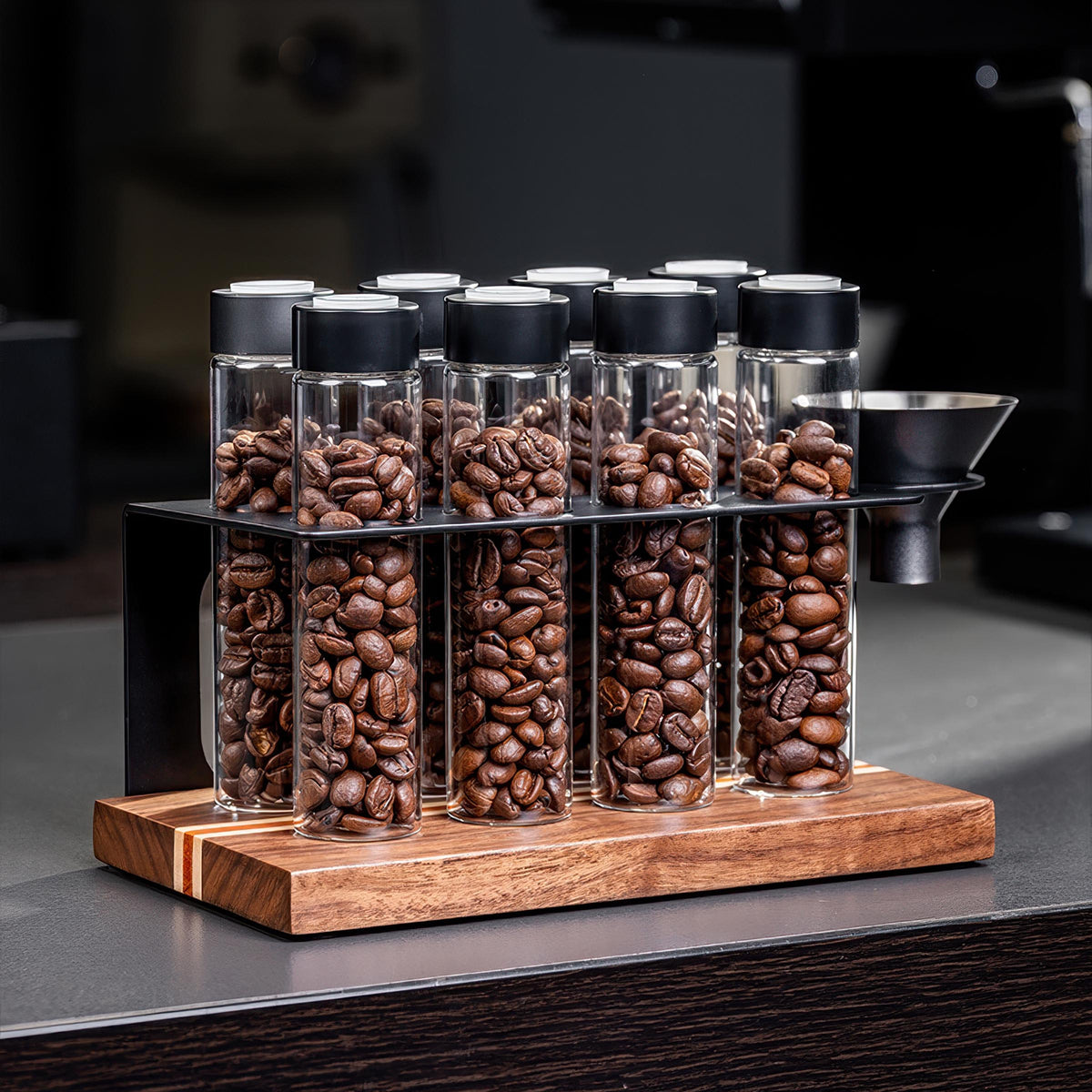 Lab-Style Coffee Storage Bean Rack – side view | Lastaforest