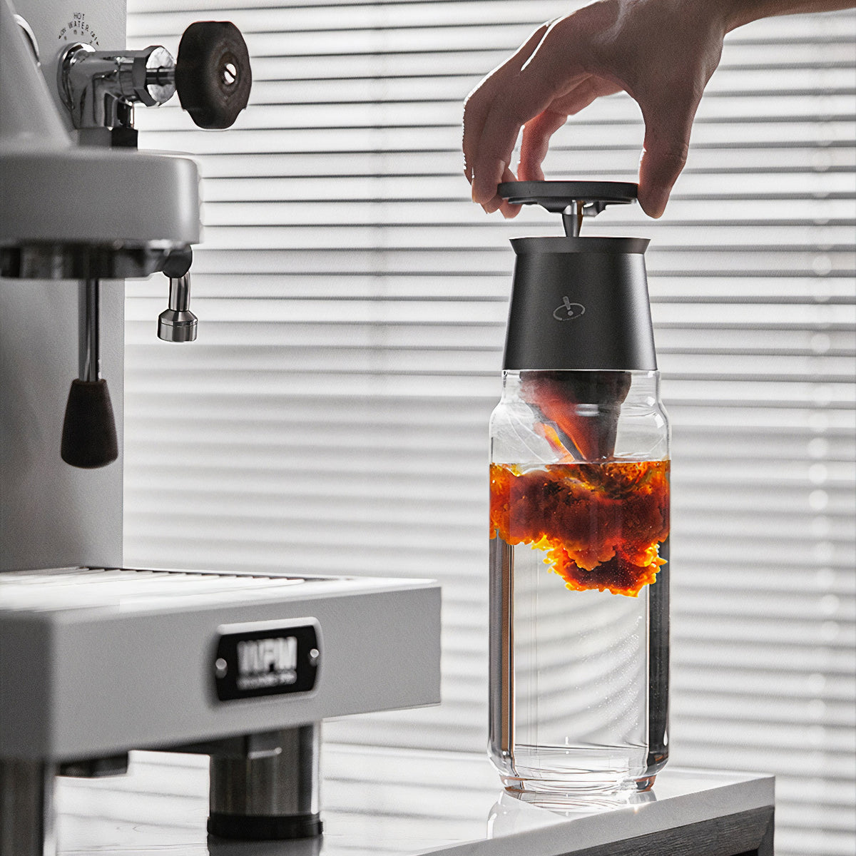 Stainless Steel Magnetic Dosing Cup 58MM – side view | Lastaforest