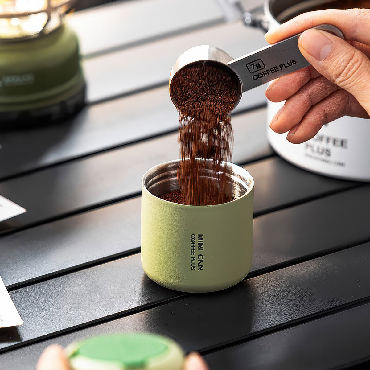 Portable Travel Coffee Bean Canister – detail view | Lastaforest