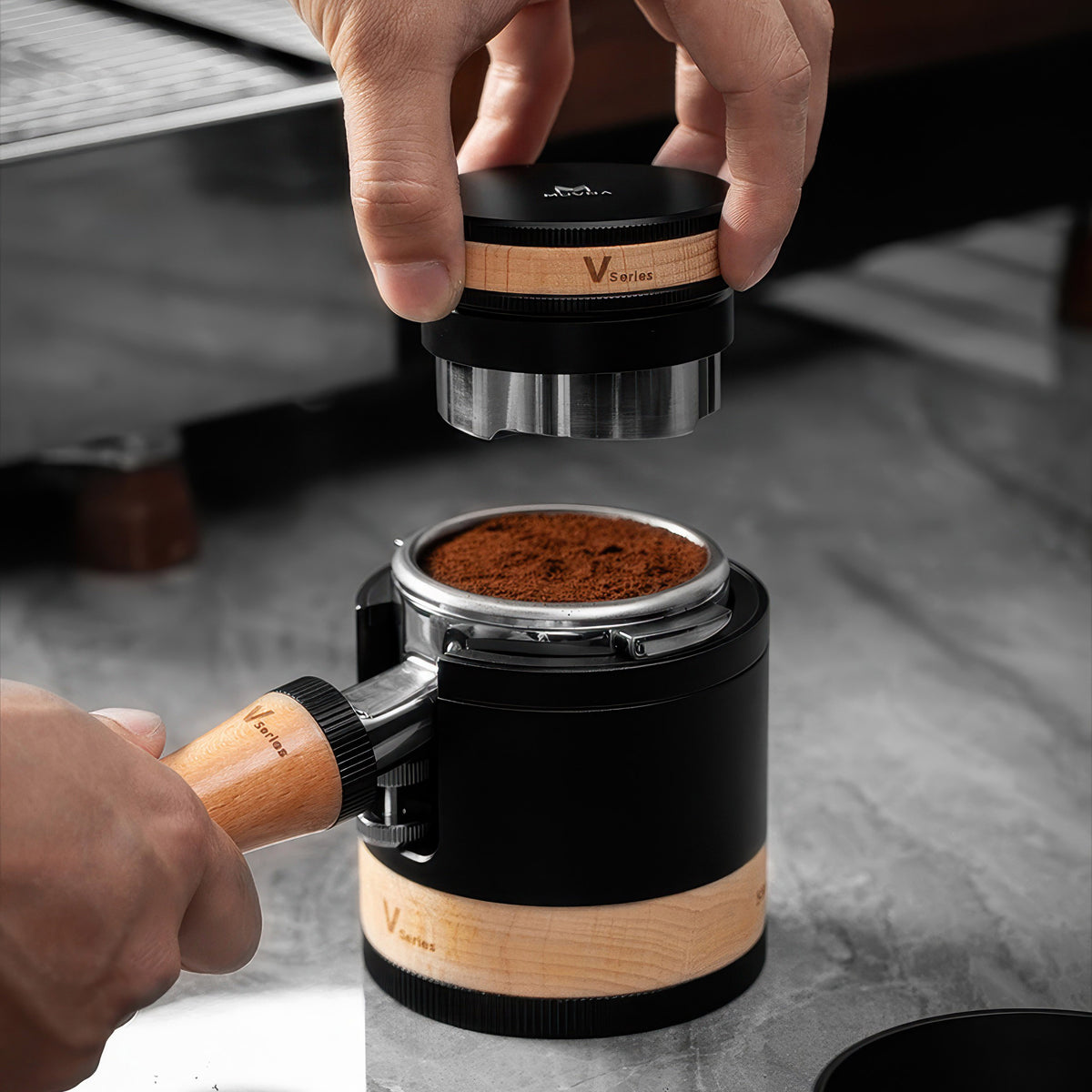 V-Series Barista Tool For Espresso – side view | Lastaforest