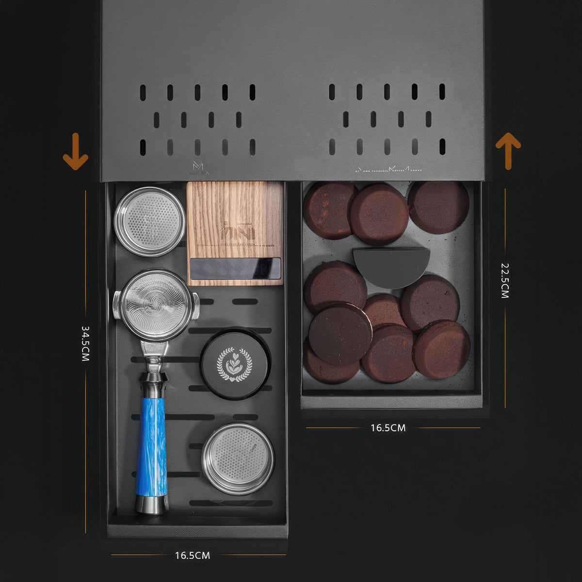 Barista Double Knock Box Drawer – detail view | Lastaforest