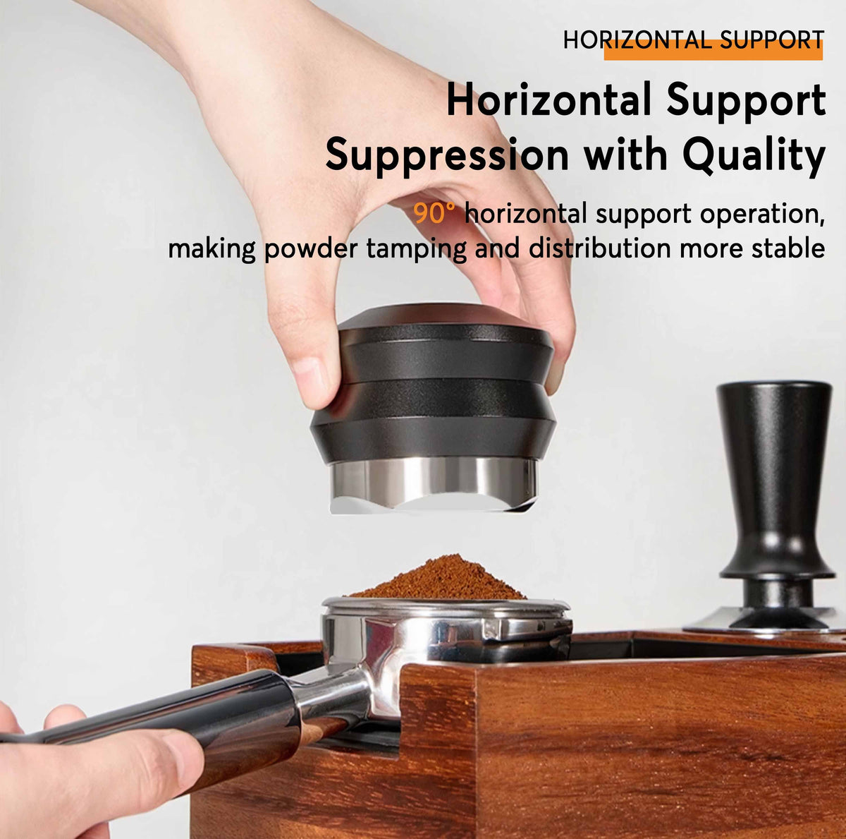 Wooden Coffee Tamper Station with Knock Box – view 8 | Lastaforest