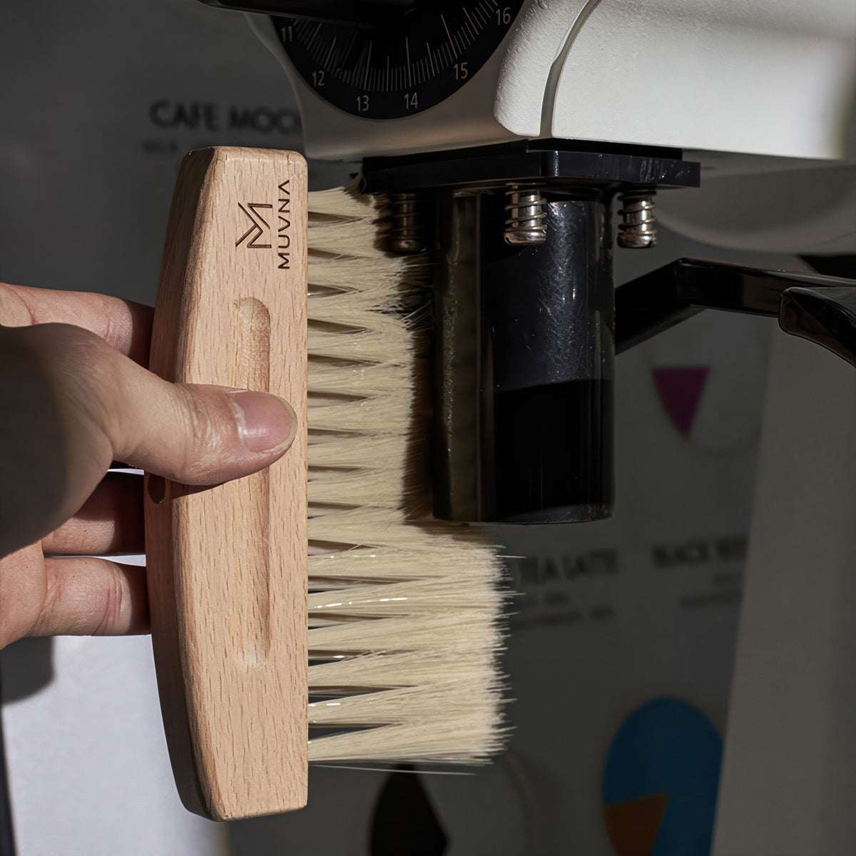 Solid Wood Coffee Cleaning Brush Set – side view | Lastaforest