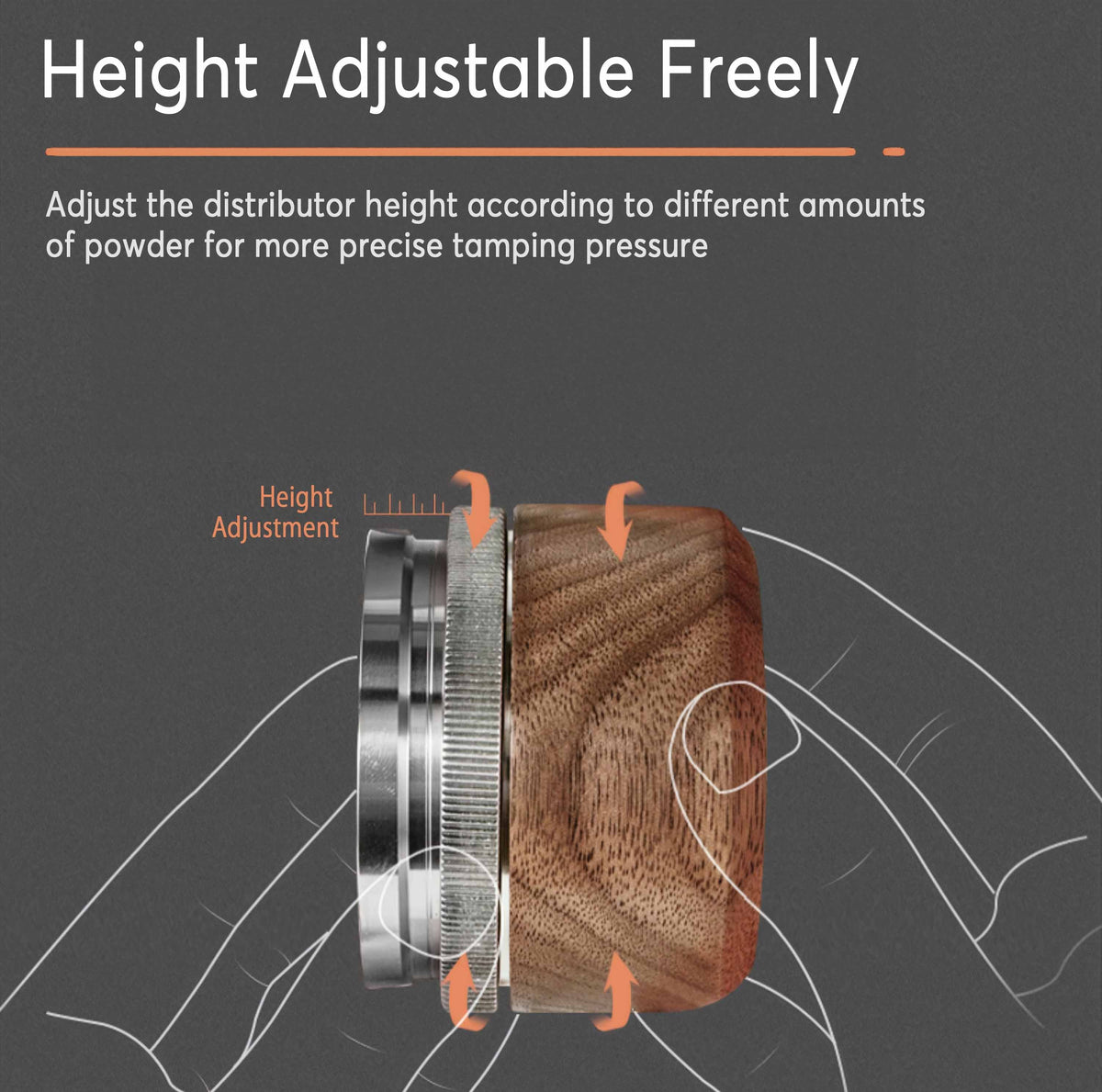 Tamper & Distributor with Wooden Handle – view 8 | Lastaforest