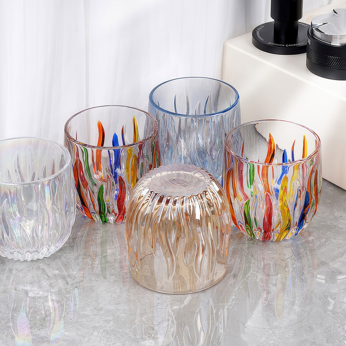Flame Crystal Cut Glass Coffee Cup – view 8 | Lastaforest