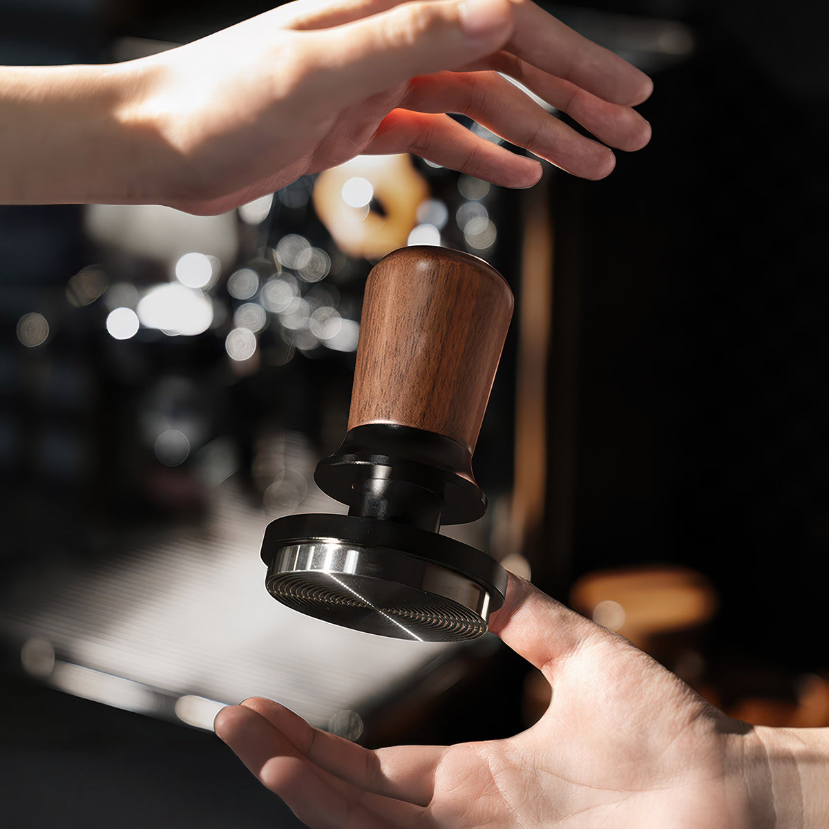 Walnut Coffee Tamper Balanced Design – side view | Lastaforest
