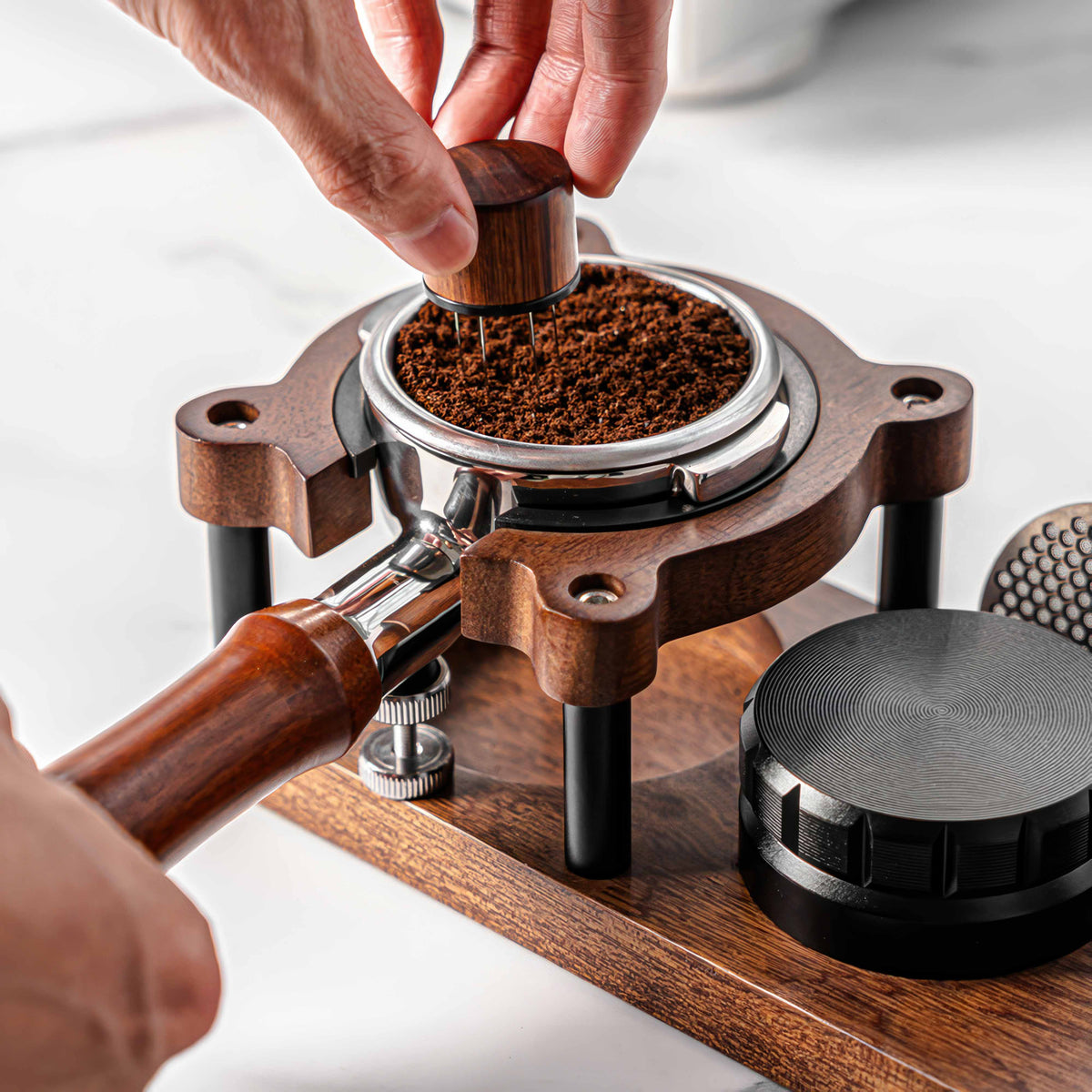 Sapele Wood Espresso Tamper Holder – view 6 | Lastaforest