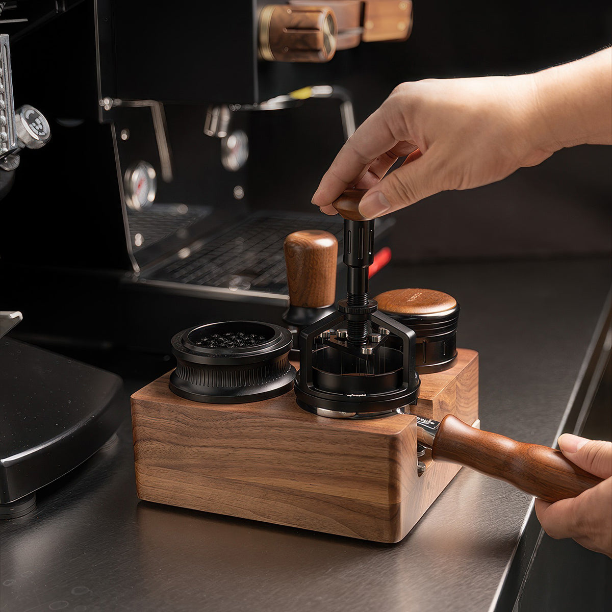 Walnut Wood Coffee Tamping Station – view 10 | Lastaforest