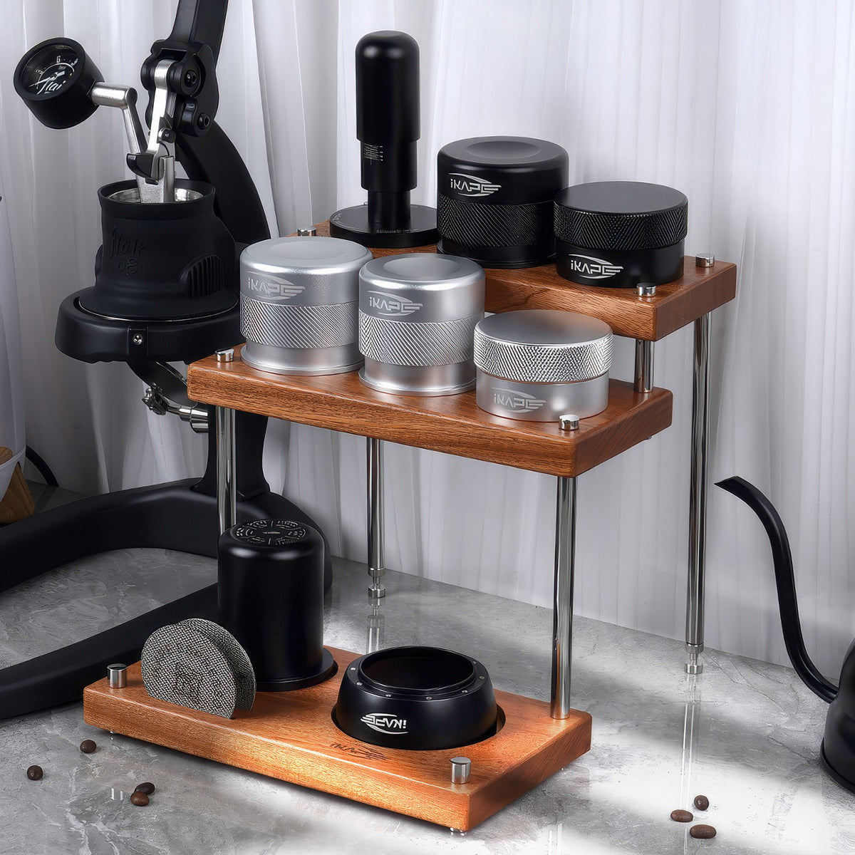 Walnut Coffee Utensils Organizer 3 Tiers – view 5 | Lastaforest