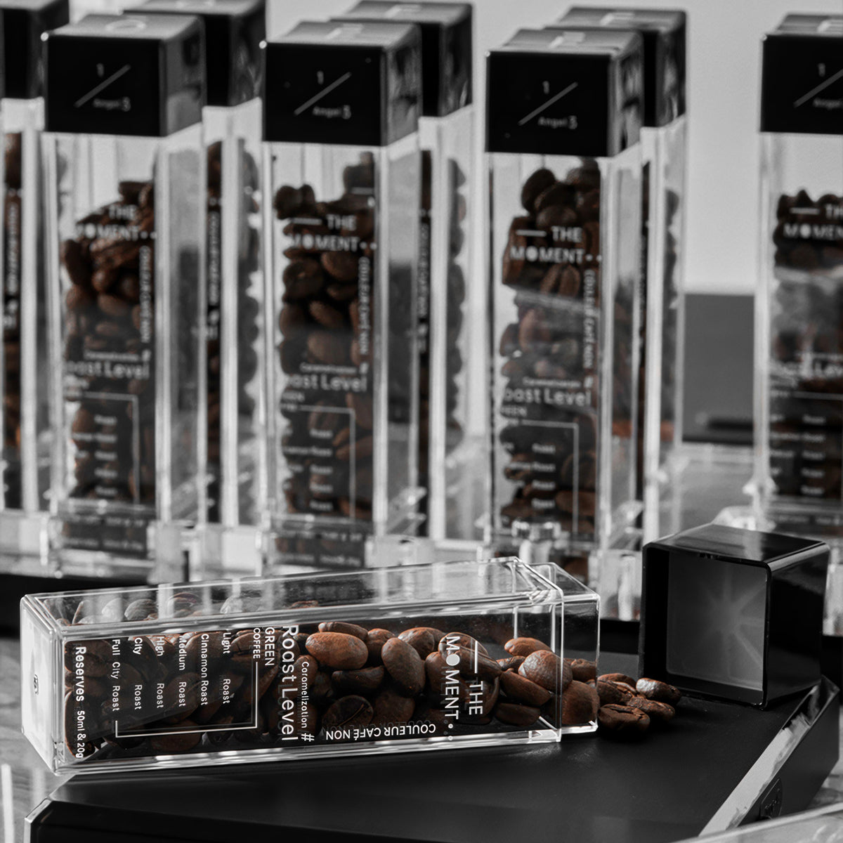 Premium Tubes Coffee Bean Cellars With Stand – top view | Lastaforest