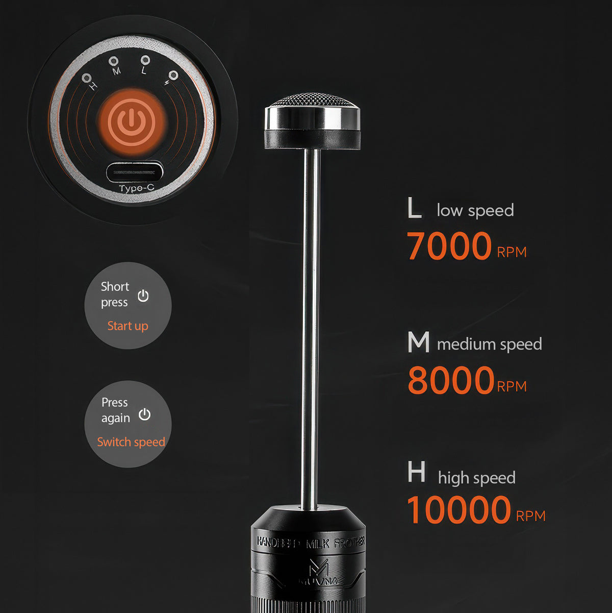 Electric Handheld Milk Frother Rechargeable – view 13 | Lastaforest