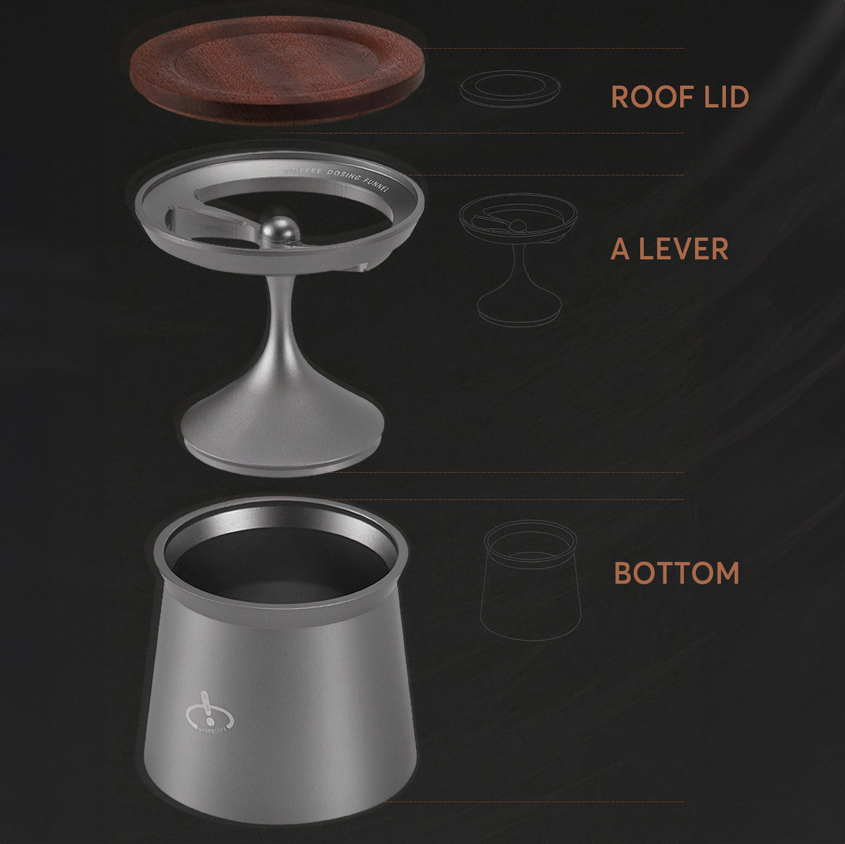 Stainless Steel Magnetic Dosing Cup 58MM – view 9 | Lastaforest