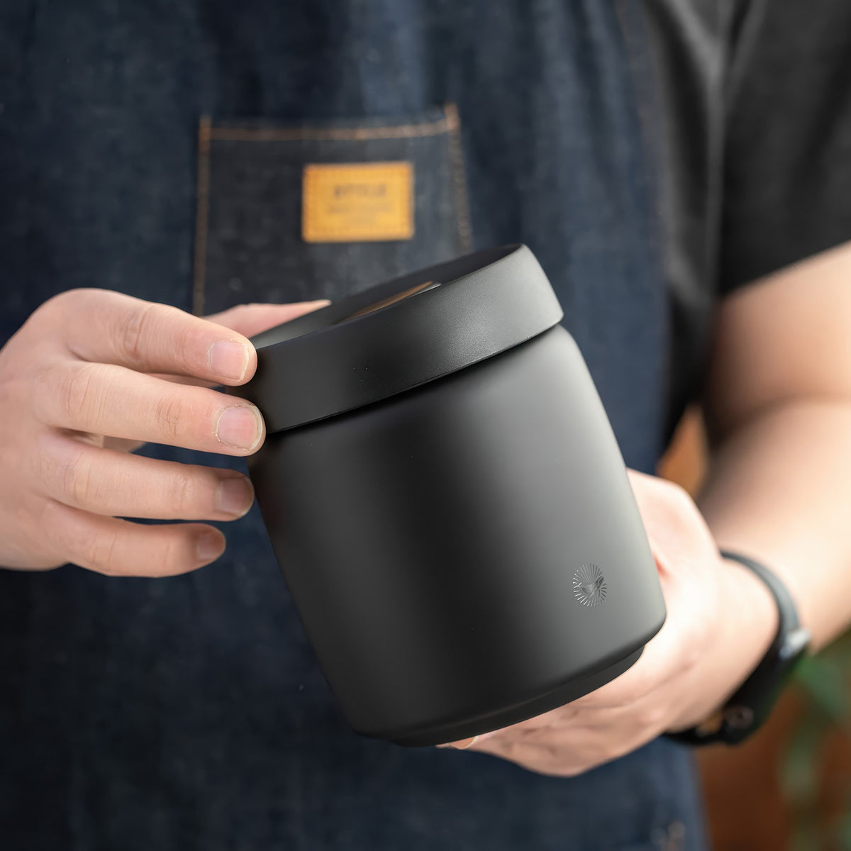 Black Coffee Bean Storage Canister – view 5 | Lastaforest