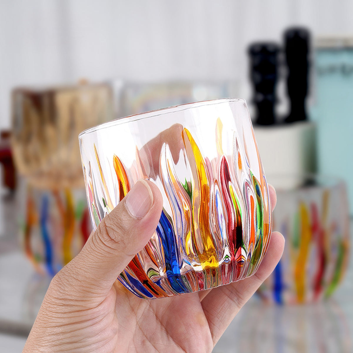 Flame Crystal Cut Glass Coffee Cup – view 6 | Lastaforest