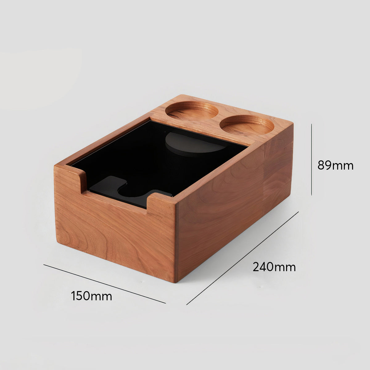 Wooden Coffee Tamper Station with Knock Box – view 12 | Lastaforest