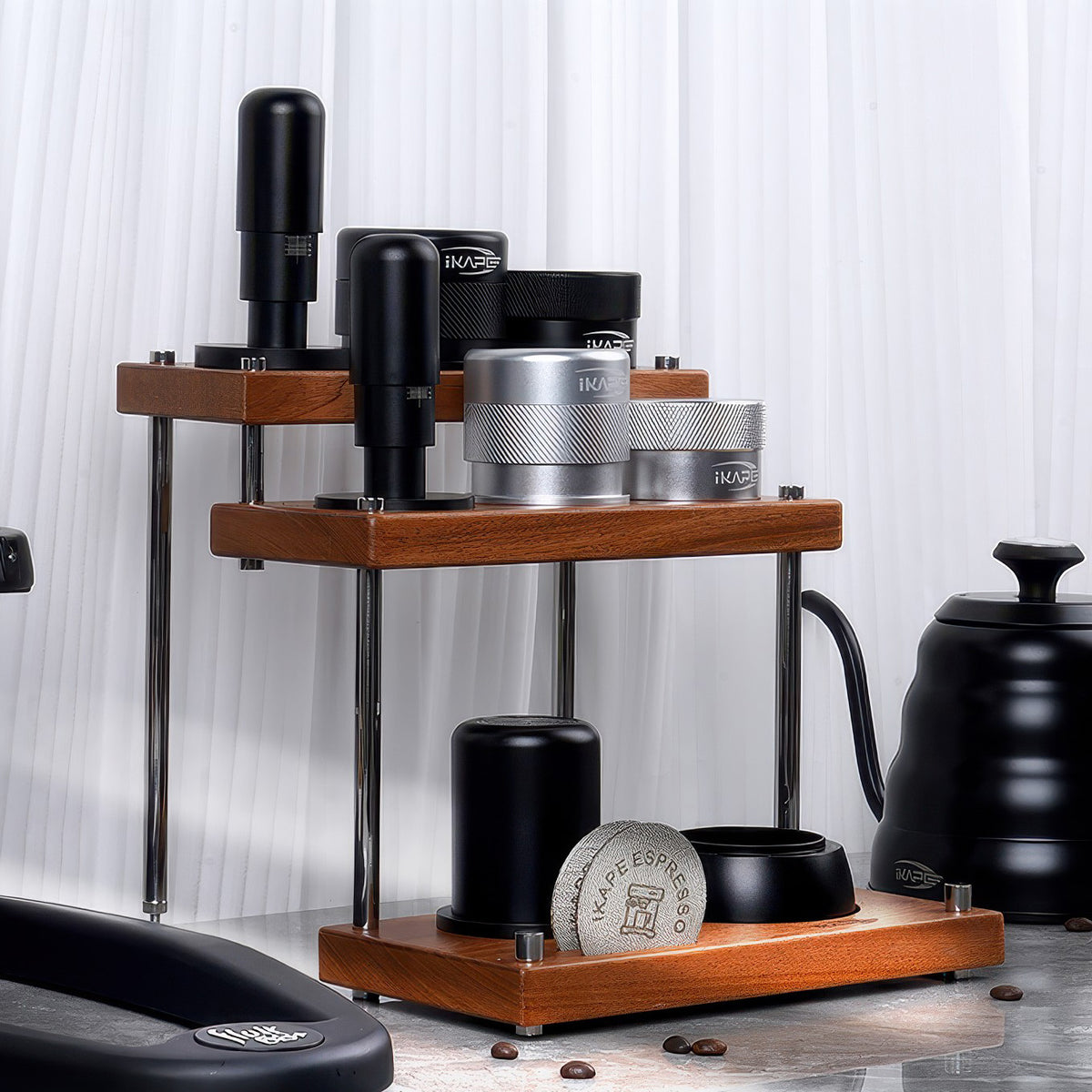 Walnut Coffee Utensils Organizer 3 Tiers – view 7 | Lastaforest