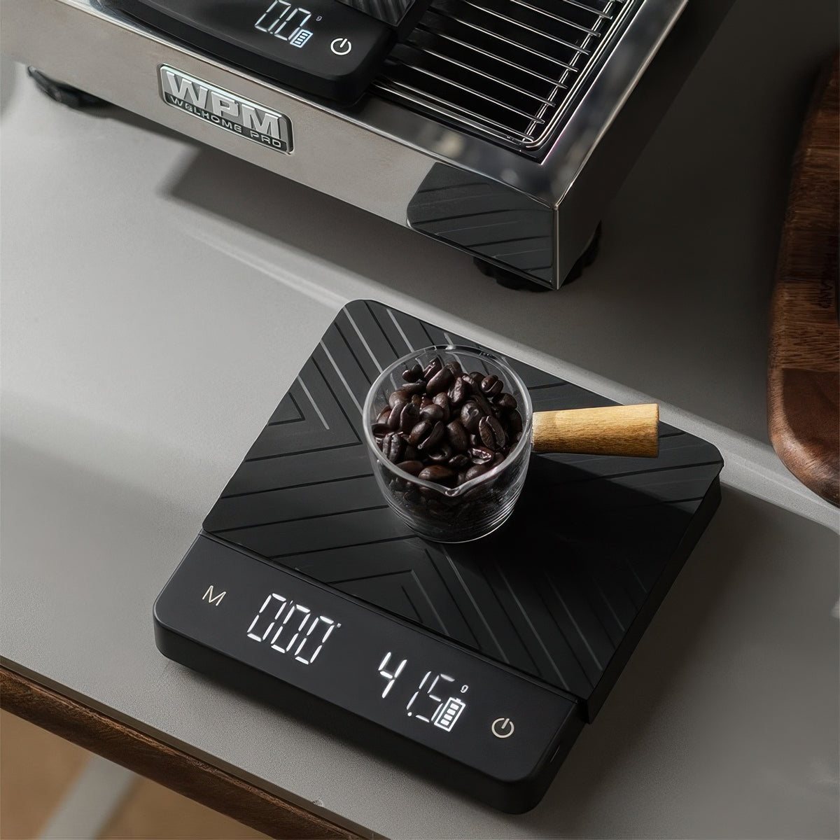 FlowSync Coffee Scale - 0.1g Precision,  Built-In Timer – side view | Lastaforest