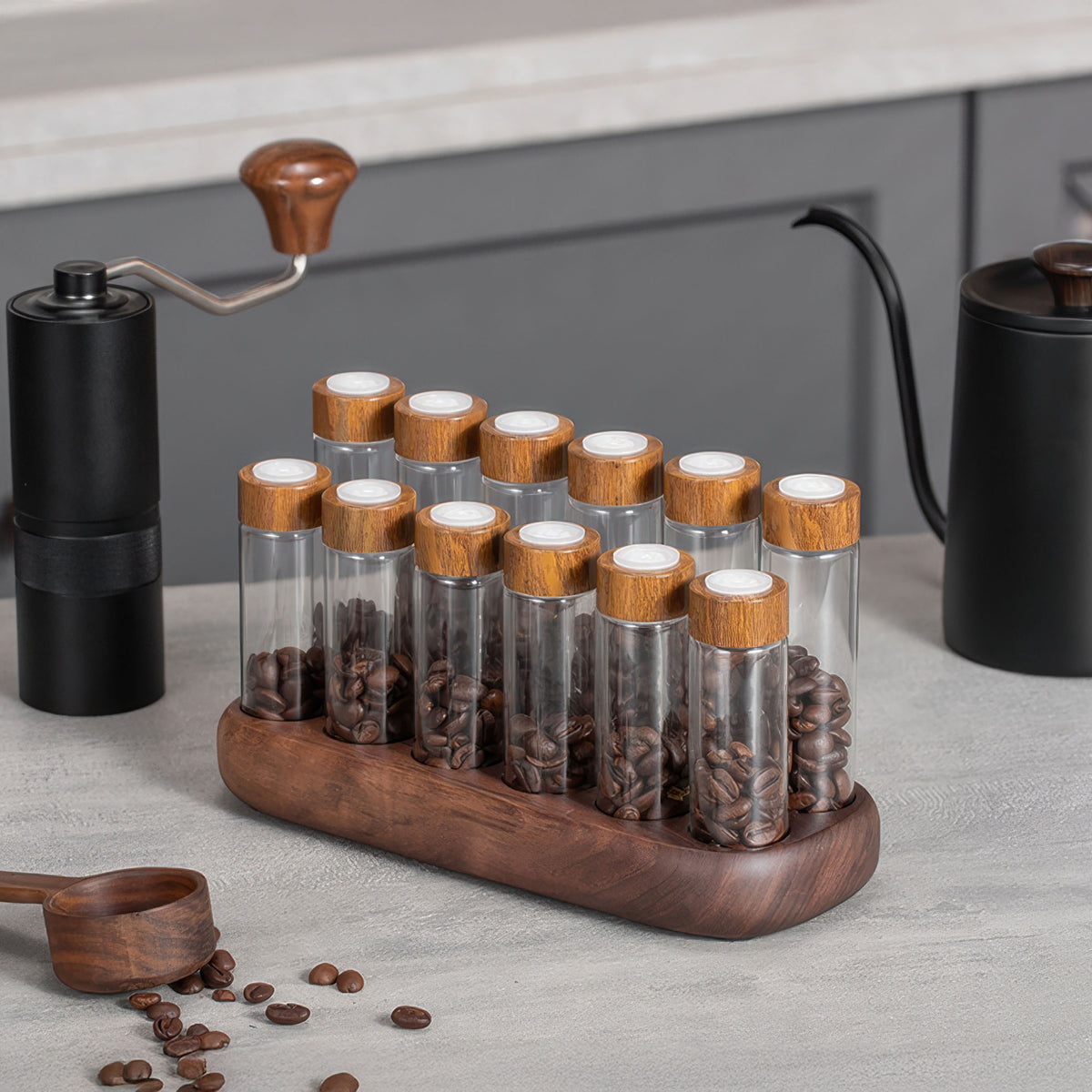 Barista Coffee Bean Storage Tube Set – side view | Lastaforest
