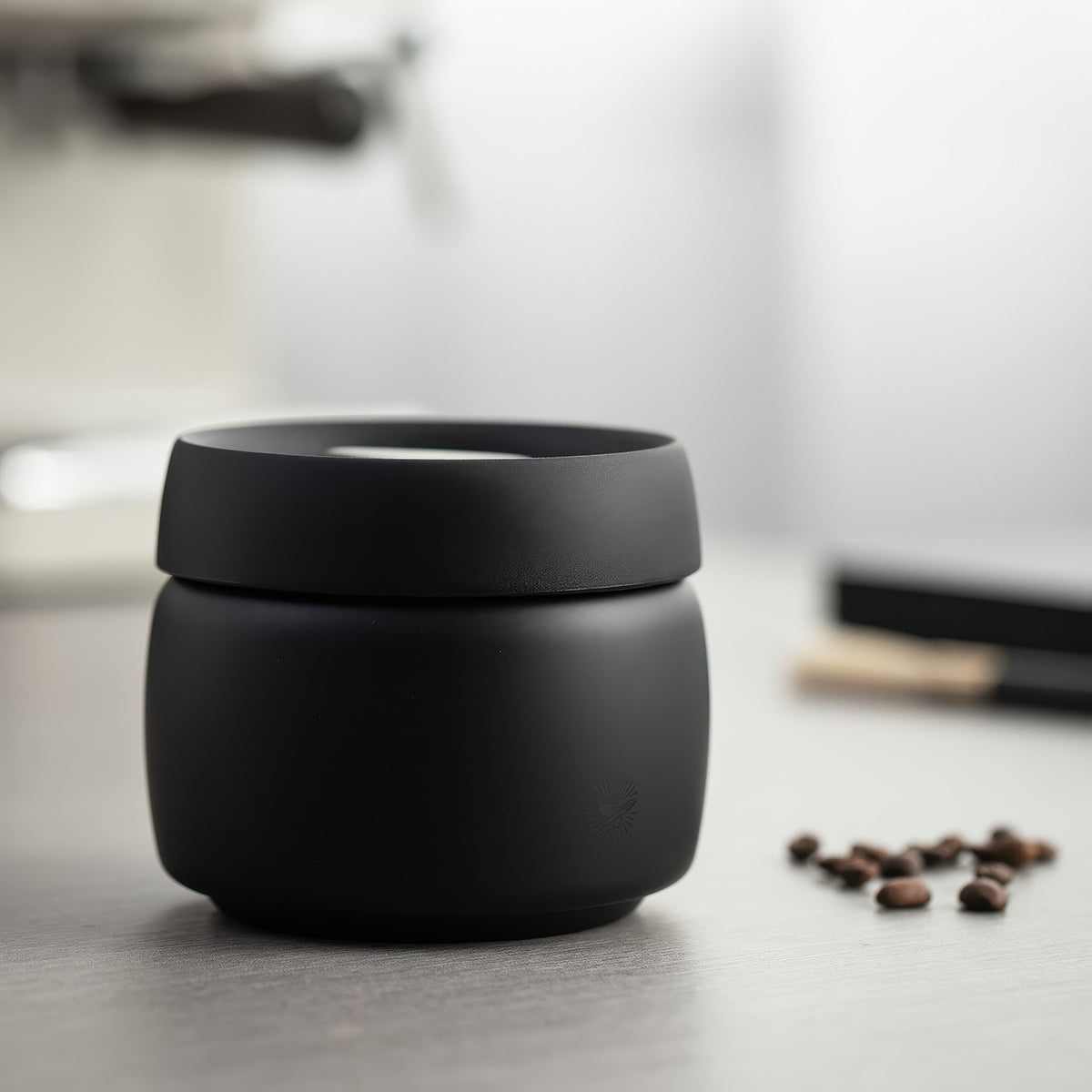 Black Coffee Bean Storage Canister – top view | Lastaforest