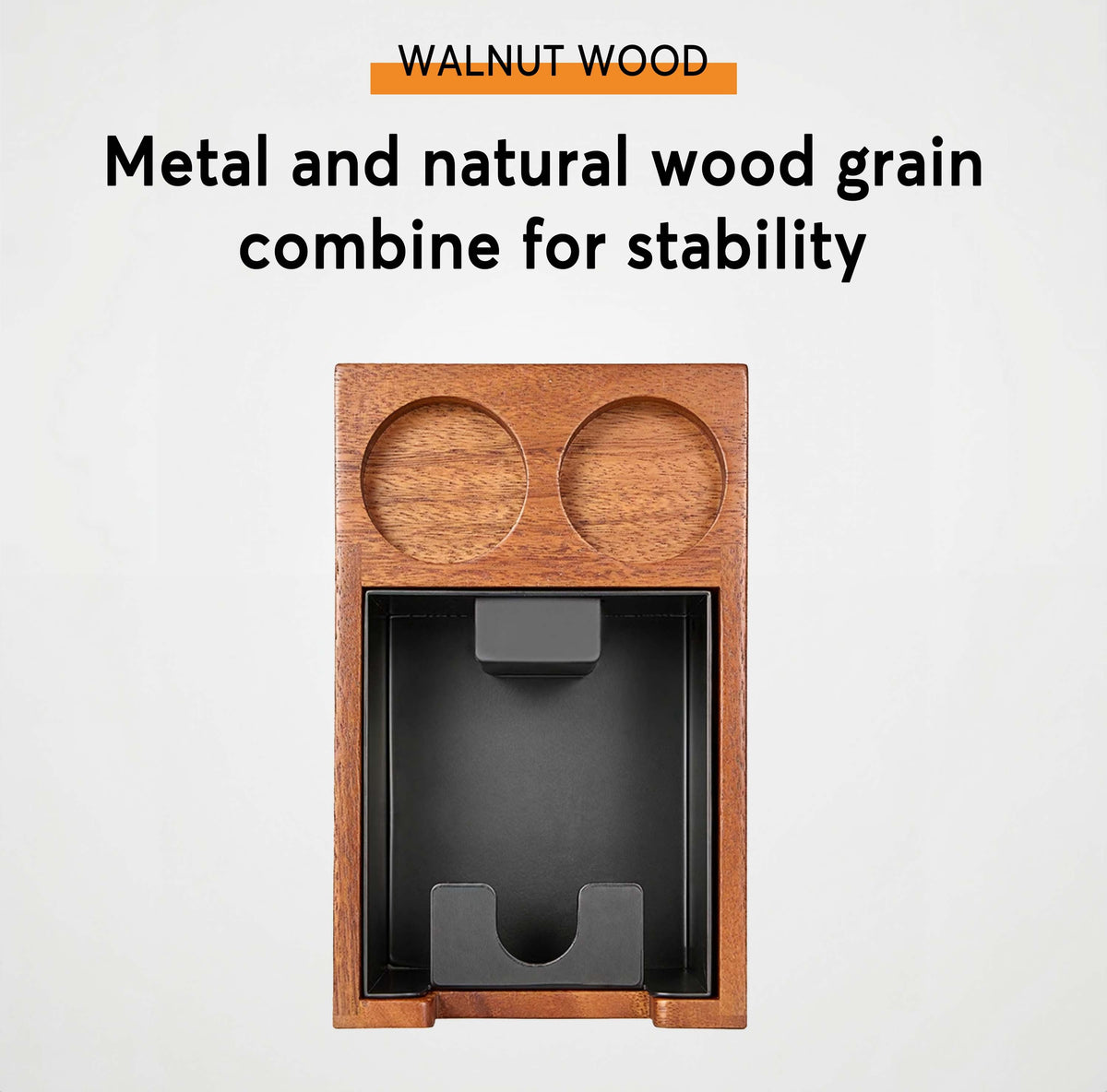 Wooden Coffee Tamper Station with Knock Box – view 5 | Lastaforest