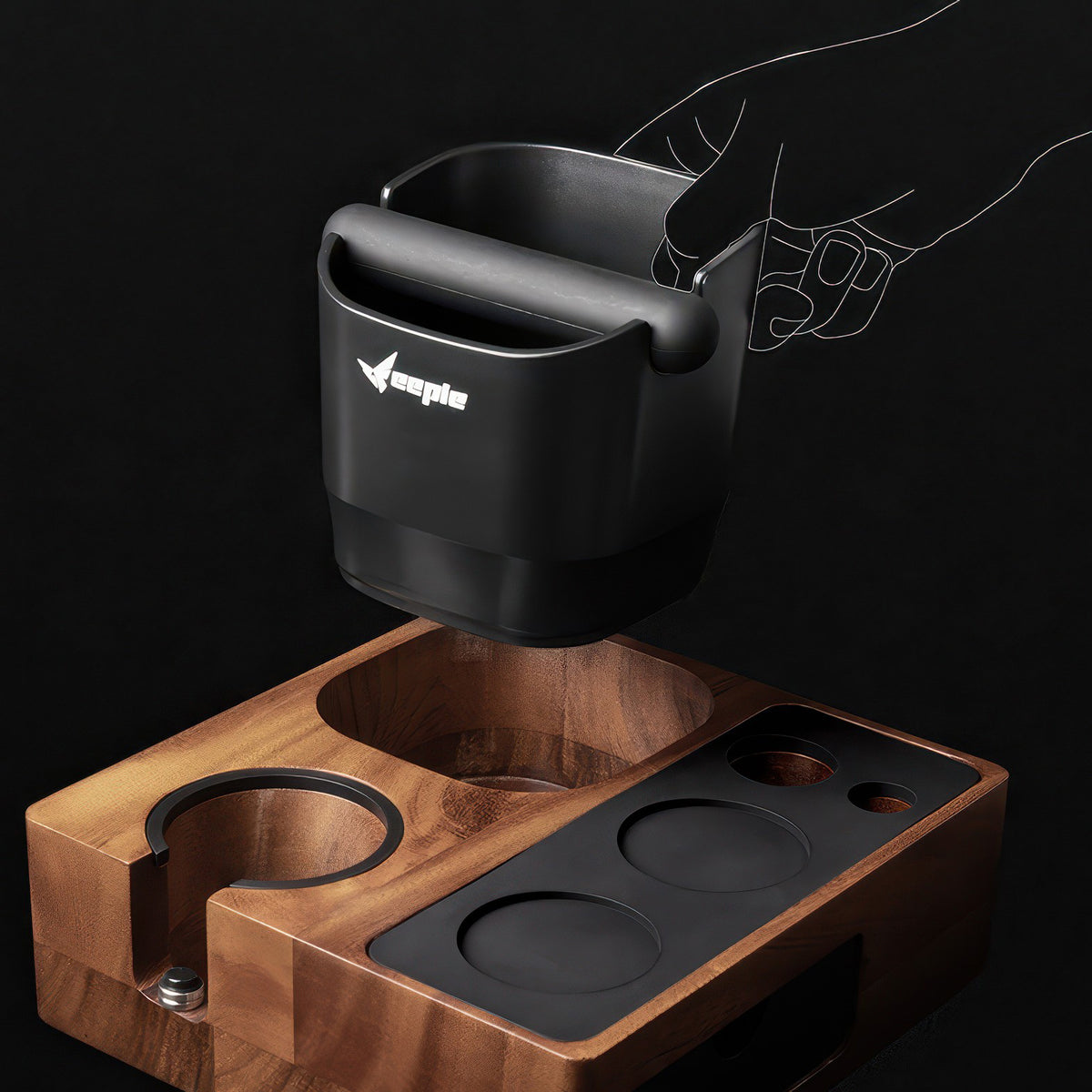 Barista Tamping Station with Knock Box Storage – view 8 | Lastaforest