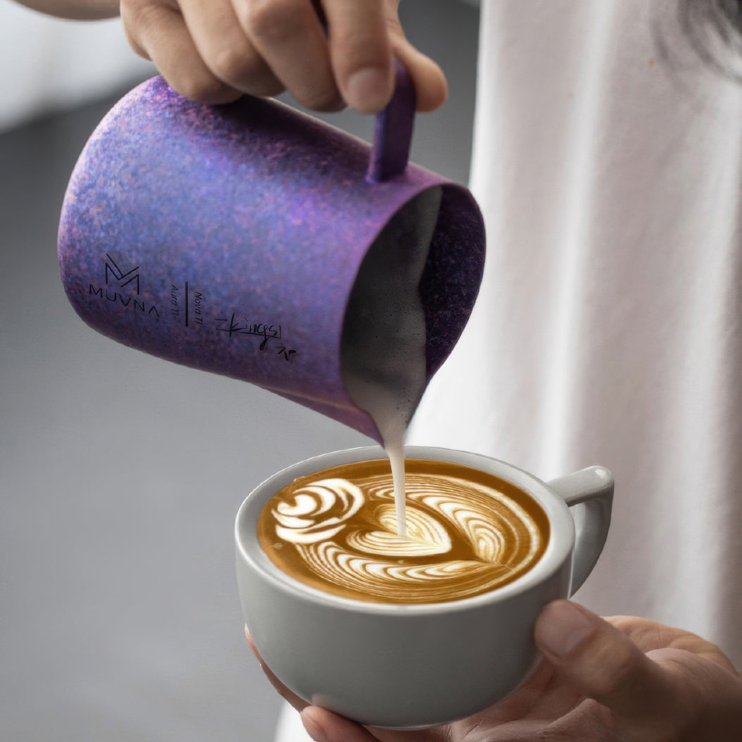 Aurora Crystal Titanium Latte Pitcher – detail view | Lastaforest
