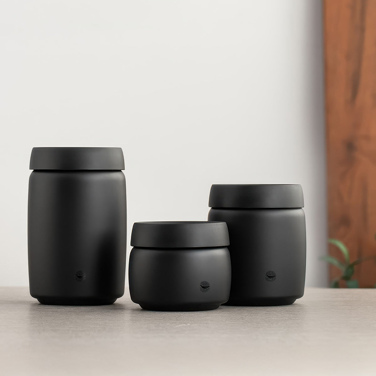 Black Coffee Bean Storage Canister – side view | Lastaforest