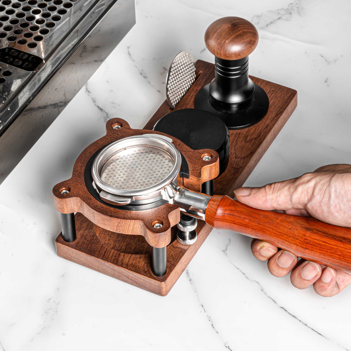 Sapele Wood Espresso Tamper Holder – view 7 | Lastaforest