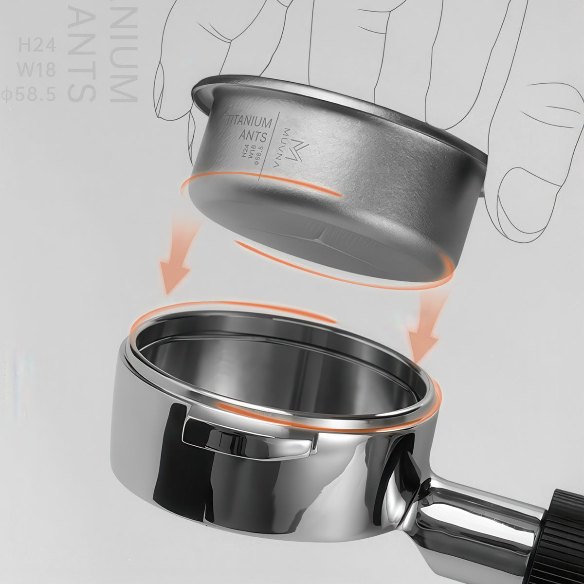 Pure Titanium Espresso Basket – view 14 | Lastaforest