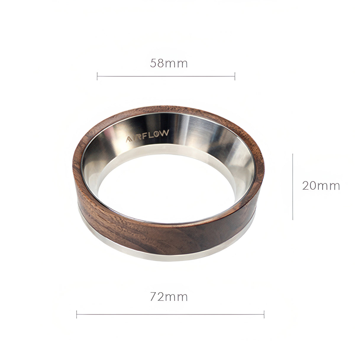 Walnut Dosing Ring 58mm – detail view | Lastaforest