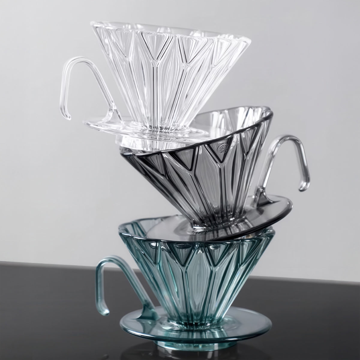 Diamond Pattern Prisma Pour Over Coffee Dripper – side view | Lastaforest