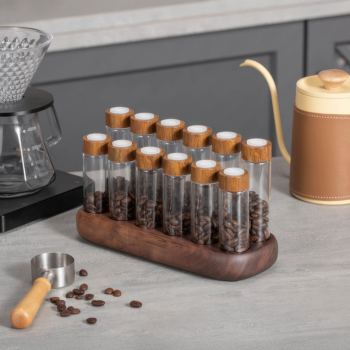 Barista Coffee Bean Storage Tube Set – top view | Lastaforest