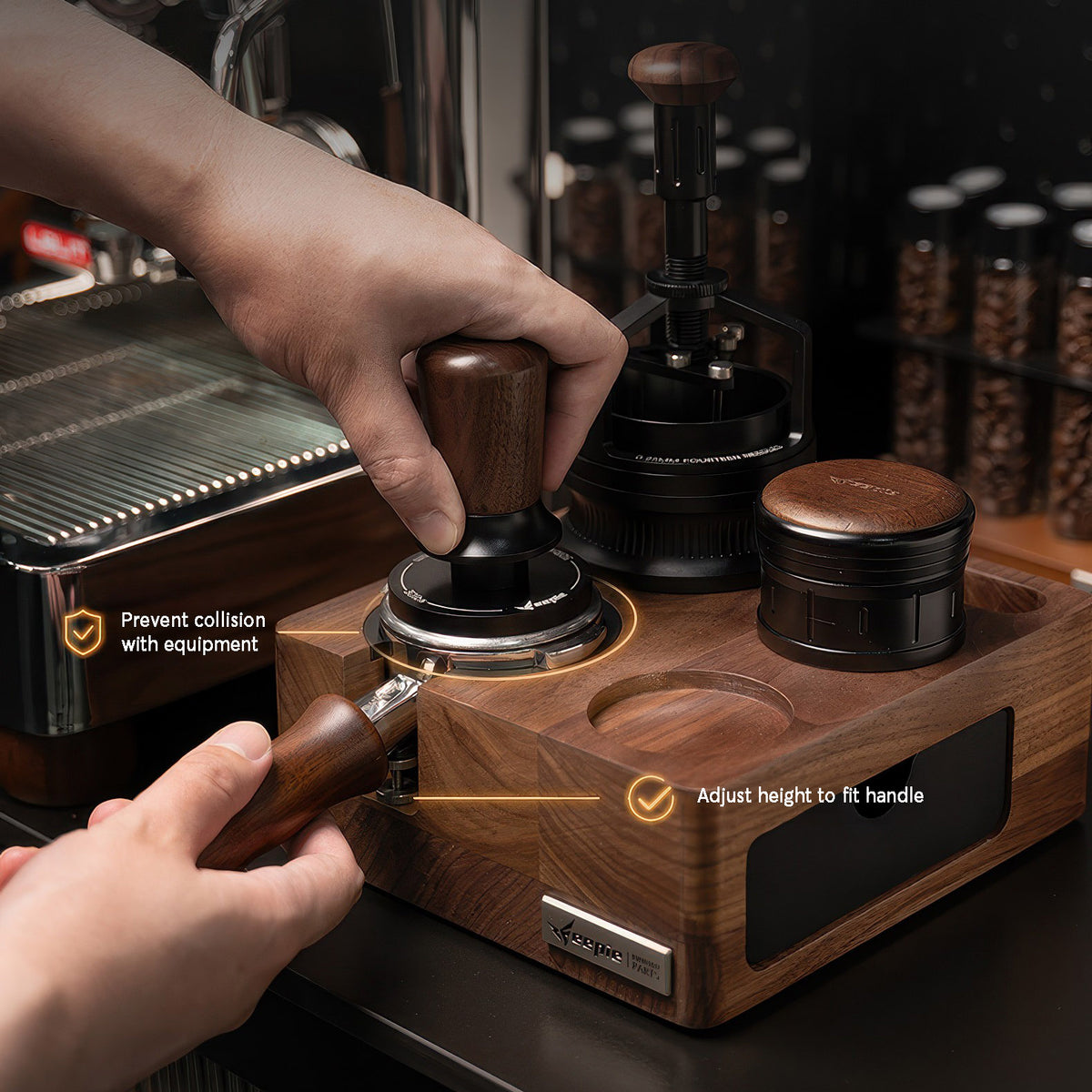 Walnut Wood Coffee Tamping Station – view 5 | Lastaforest
