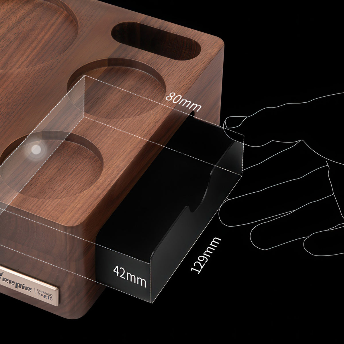 Walnut Wood Coffee Tamping Station – view 12 | Lastaforest