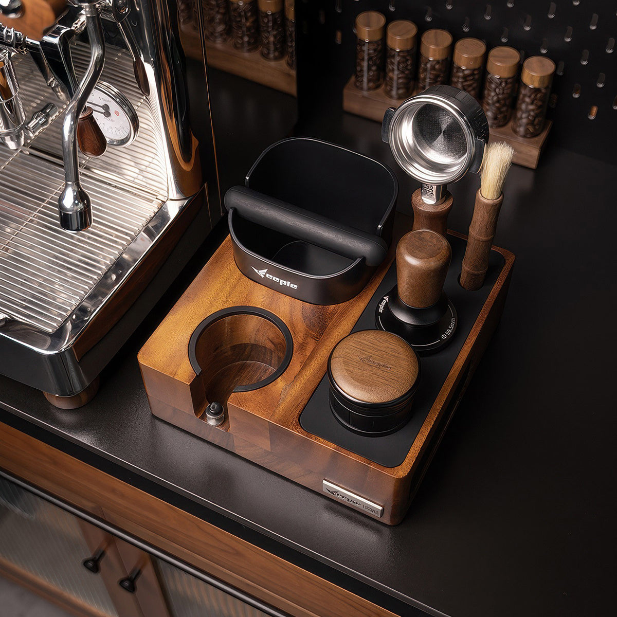 Barista Tamping Station with Knock Box Storage – view 7 | Lastaforest