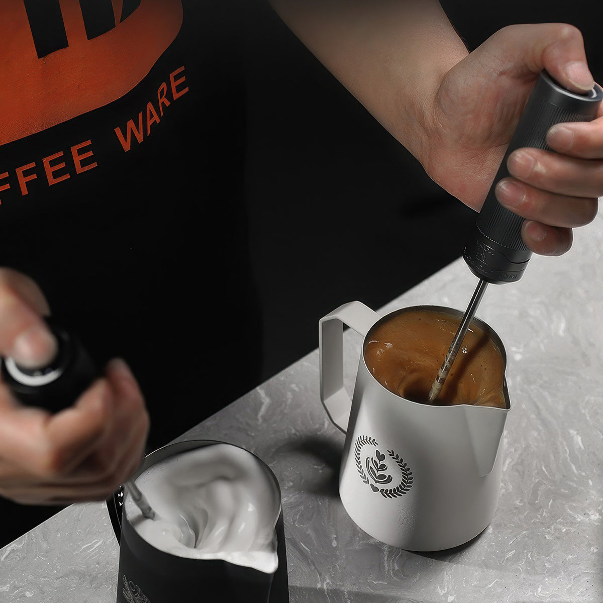 Electric Handheld Milk Frother Rechargeable – side view | Lastaforest