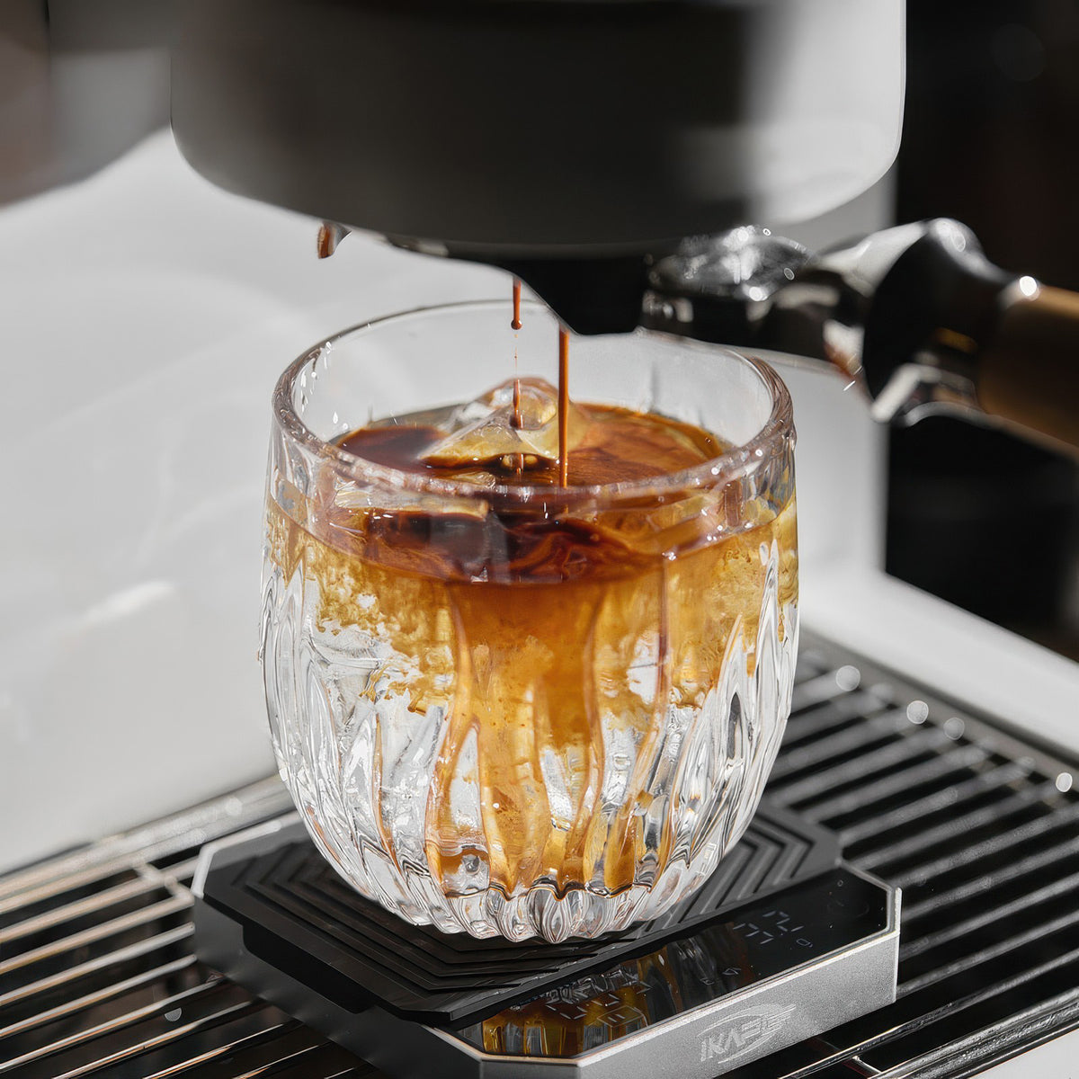 Flame Crystal Cut Glass Coffee Cup – top view | Lastaforest