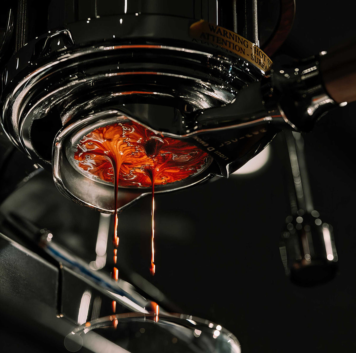 Italian Handle Bottomless Portafilter – detail view | Lastaforest