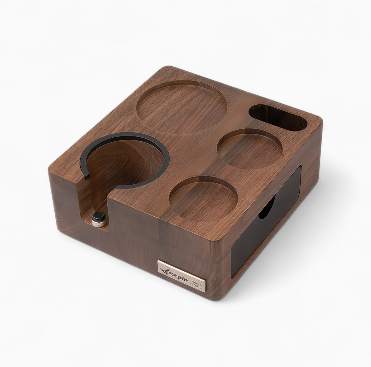 Walnut Wood Coffee Tamping Station | Lastaforest