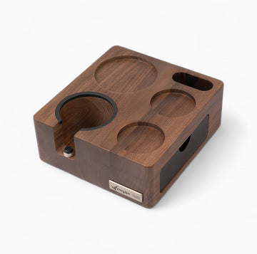 Walnut Wood Coffee Tamping Station | Lastaforest