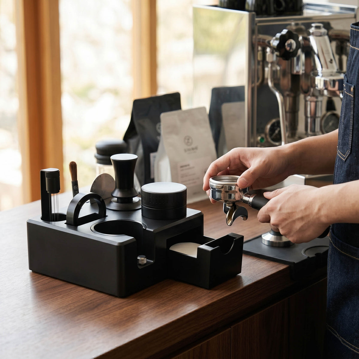 Ultimate Bundle Espresso Tamping Station Set – side view | Lastaforest