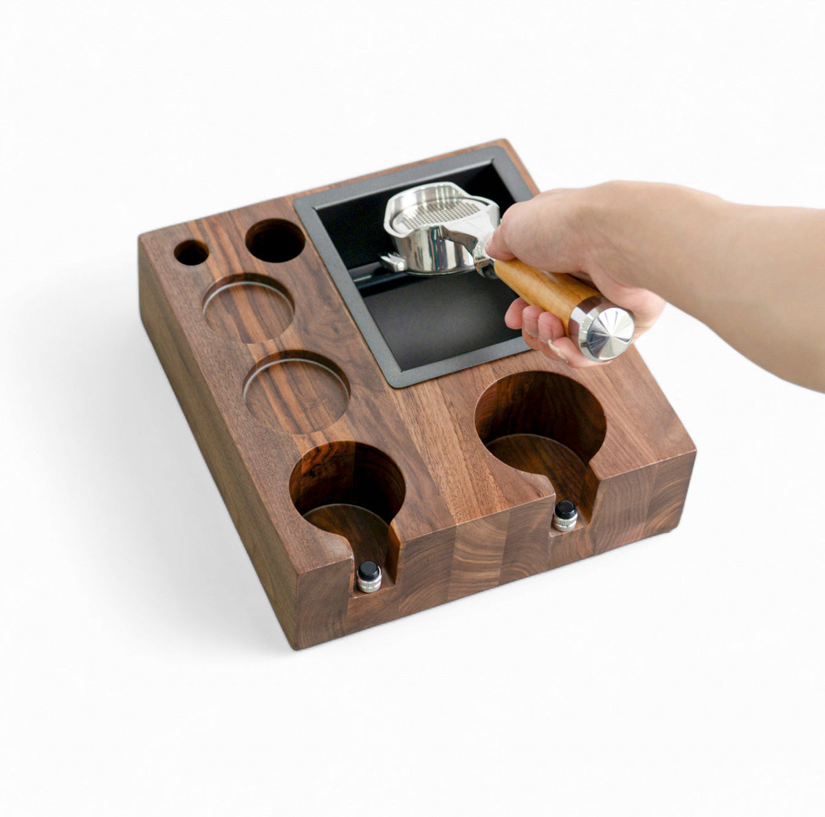 Barista Coffee Tamping Station with Knock Box – top view | Lastaforest