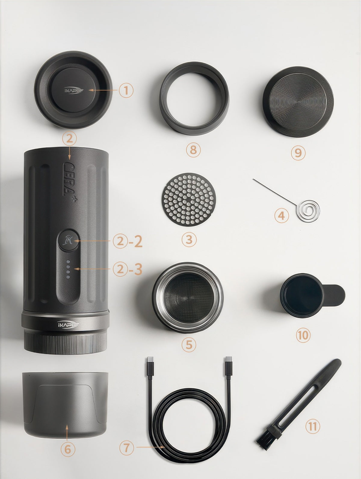 KAPO K2 / K2 Pro Portable Espresso Machine (51mm & 58mm) – view 23 | Lastaforest