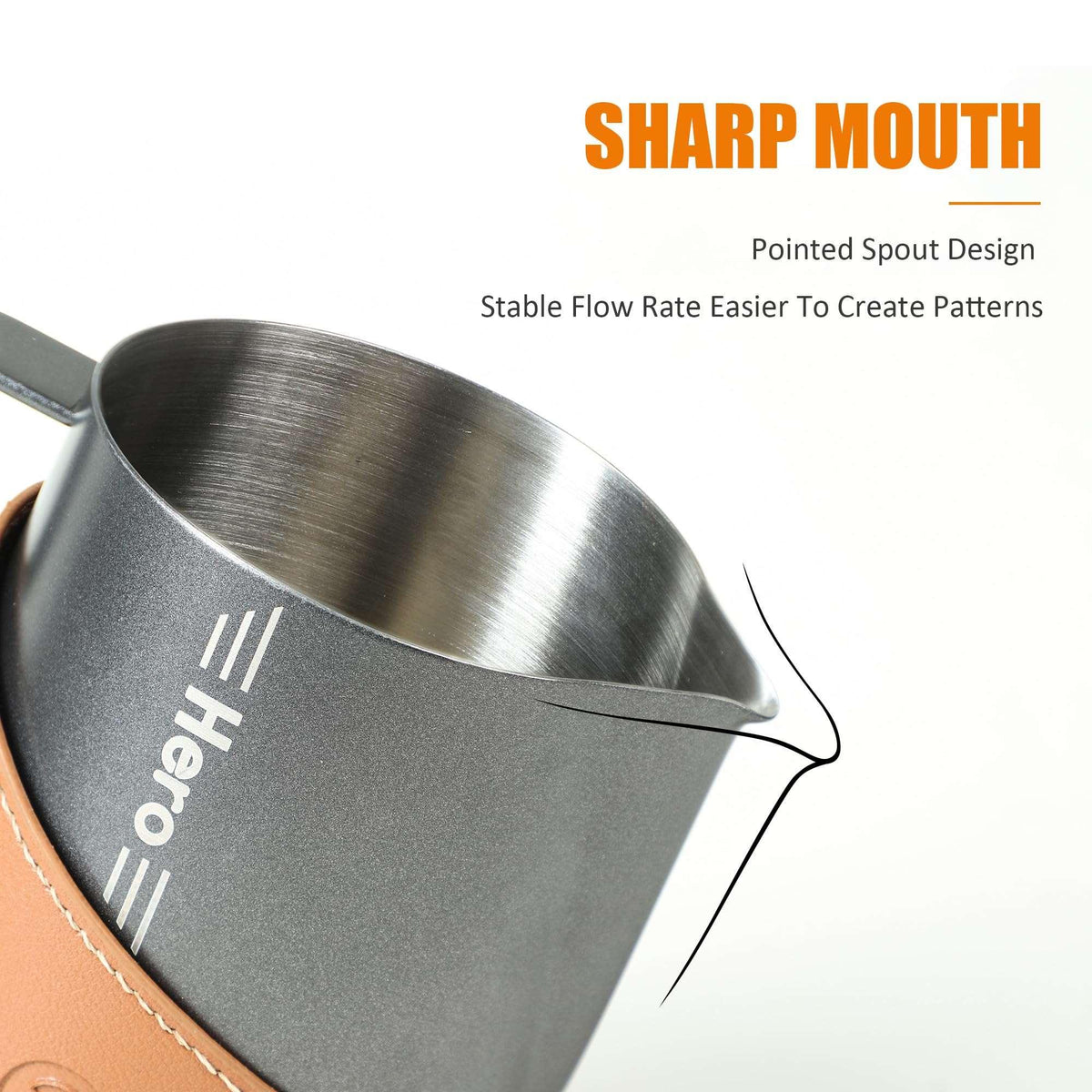 Advanced Milk Frothing Pitcher – side view | Lastaforest
